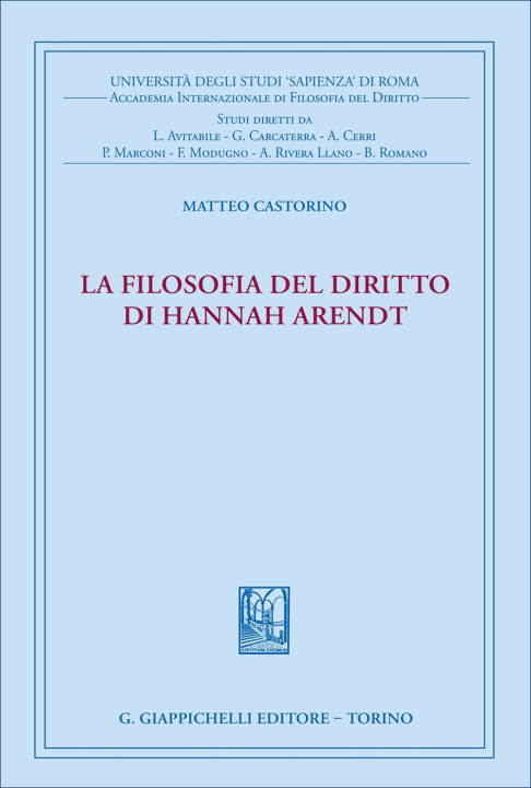 Knjiga filosofia del diritto di Hannah Arendt Matteo Castorino