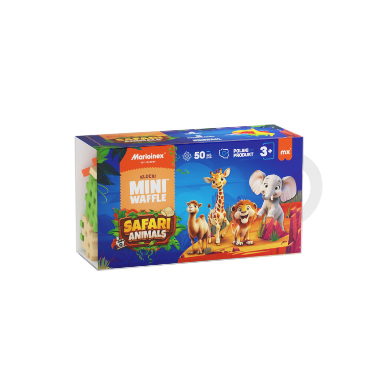 Kniha Klocki konstrukcyjne Mini Waffle Animals Safari 50 elementów 