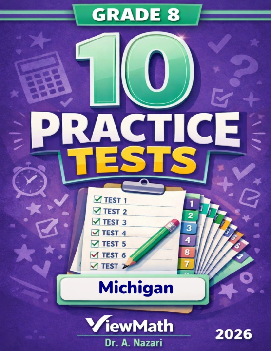 Könyv 10 Michigan M-STEP Grade 8 Math Practice Tests Dr. A Nazari