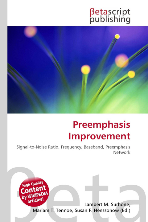 Kniha Preemphasis Improvement Mariam T. Tennoe