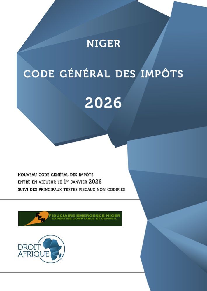 Book Niger - Code général des impôts 2026 Droit Afrique