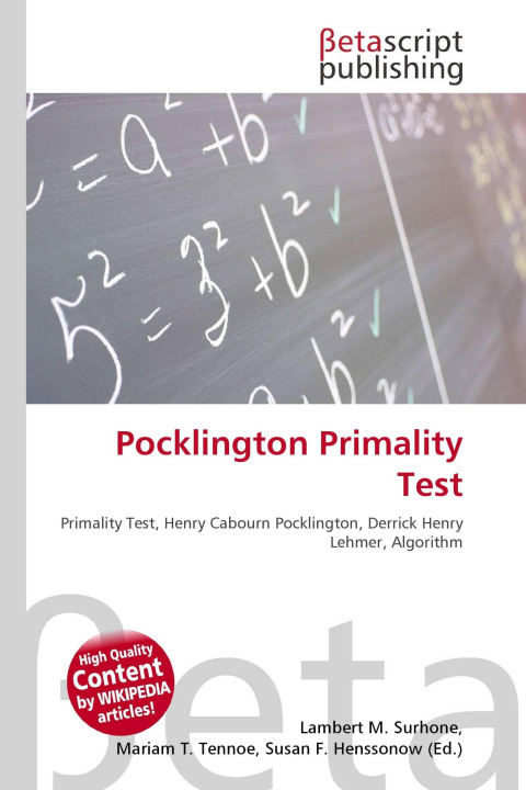 Book Pocklington Primality Test Mariam T. Tennoe
