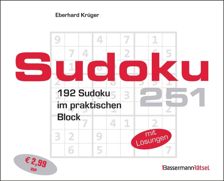 Boek Sudokublock 251 (5 Exemplare à 2,99 EUR) 