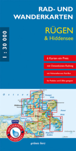 Tiskani izdelki Rad- und Wanderkarten-Set Rügen & Hiddensee 