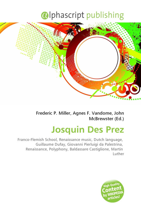 Kniha Josquin Des Prez Agnes F. Vandome