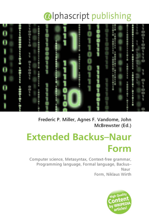 Kniha Extended Backus-Naur Form Agnes F. Vandome