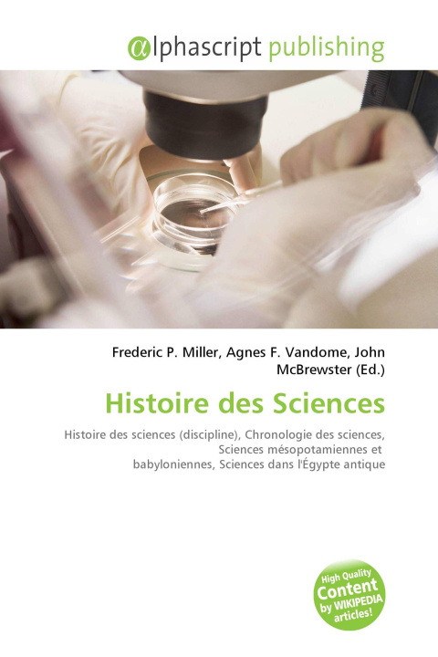 Book Histoire des Sciences Agnes F. Vandome