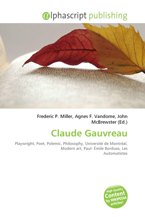 Kniha Claude Gauvreau Agnes F. Vandome