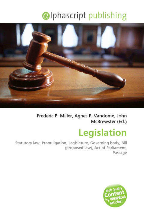 Kniha Legislation Agnes F. Vandome