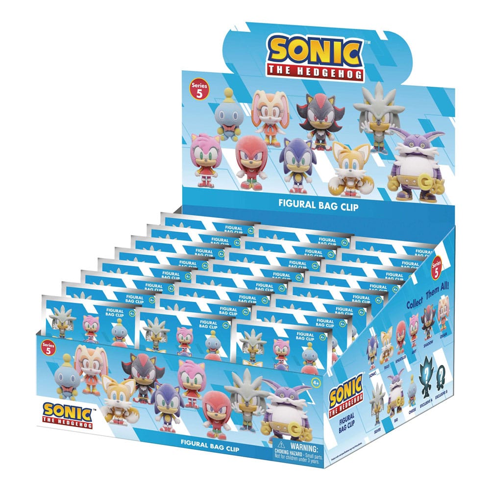 Artículos de papelería Sonic the Hedgehog PVC Bag Clips Flocking Series 5 Display (24) 