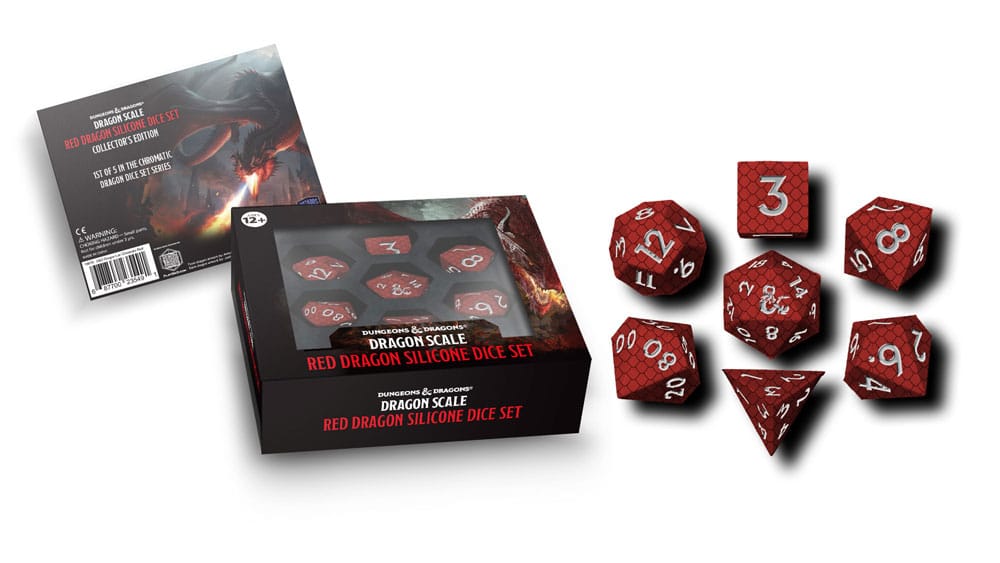 Schrijfwaren Dungeons & Dragons Premium Silicon Dice Set Dragon Scale Red (7) 