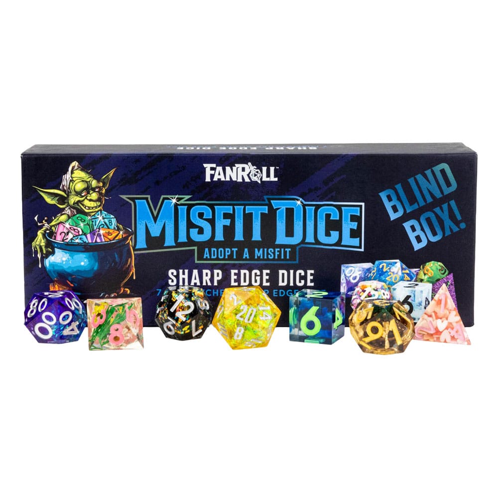 Pisarniški material Misfit Adopt a Misfit Dice Set Blind Box Sharp Edge Dice Assortment (12) 