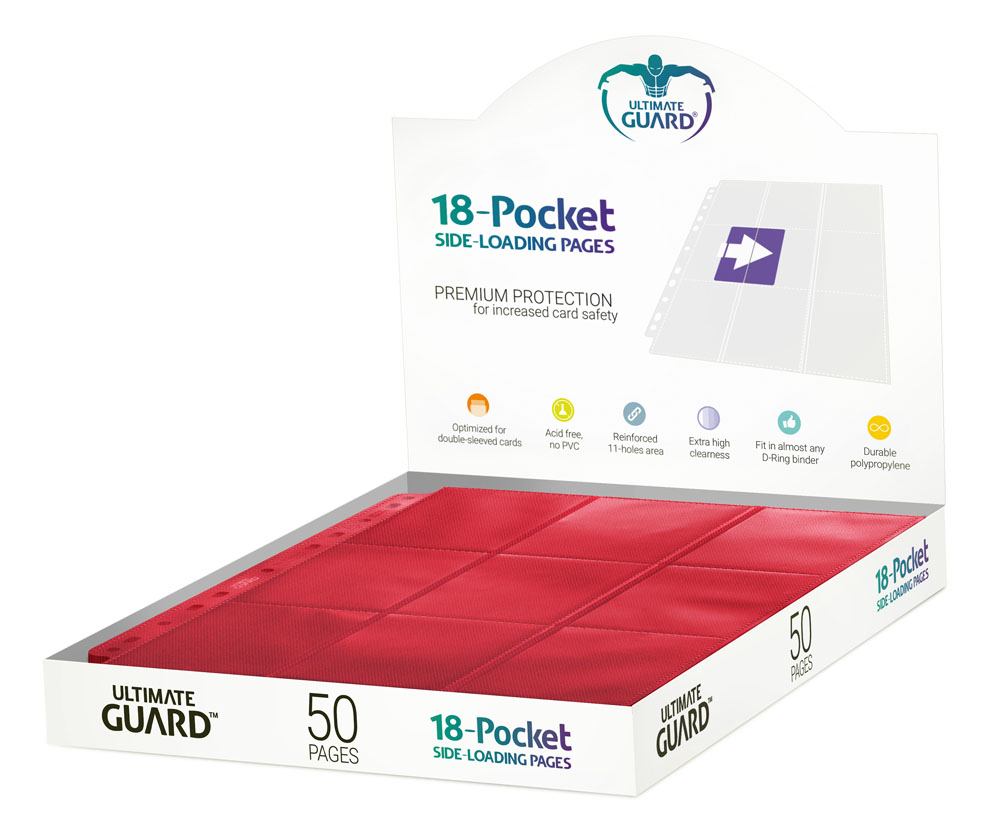 Pisarniški material Ultimate Guard 18-Pocket Pages Side-Loading (50) - Red 