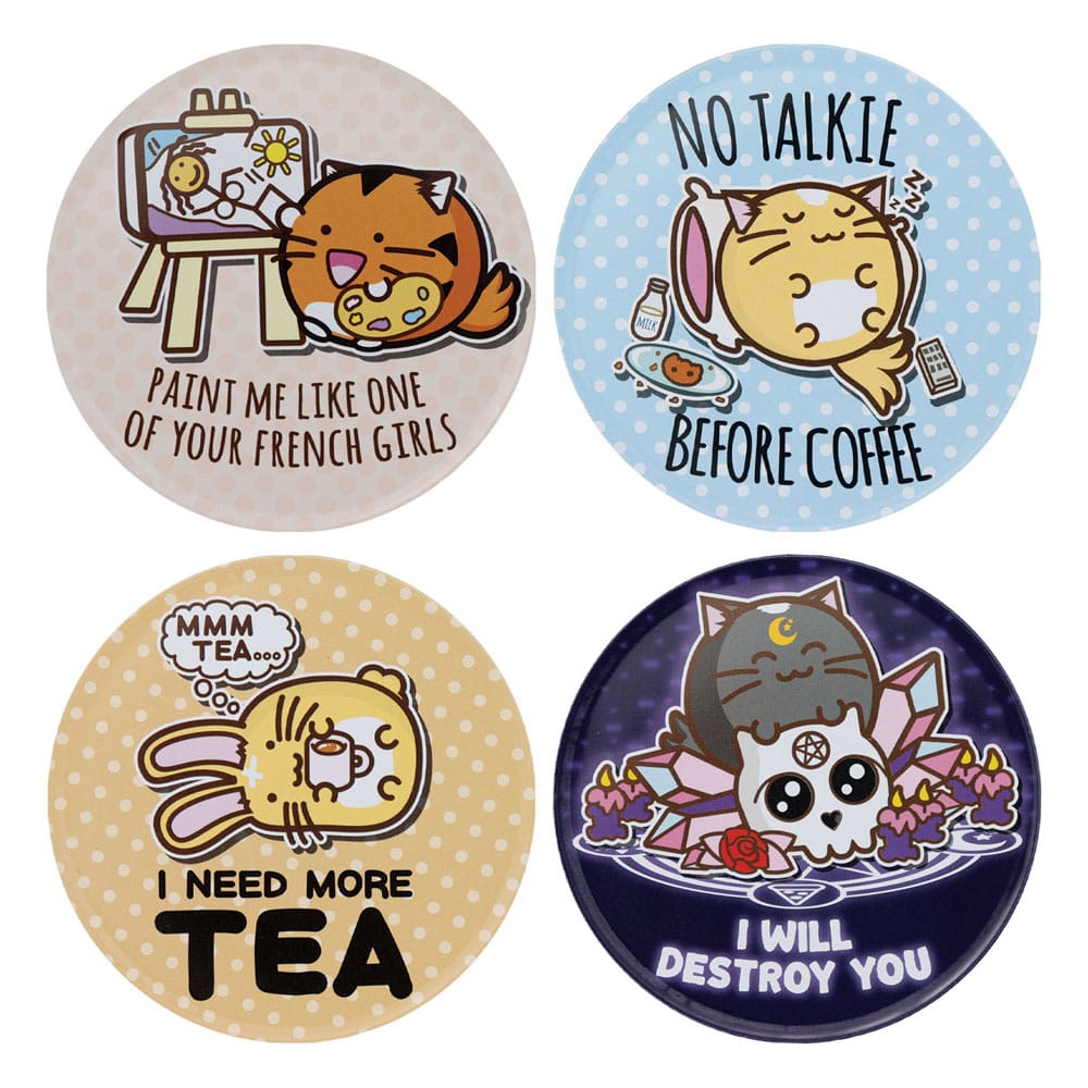 Papírenské zboží Fuzzballs Coaster 4-Pack 