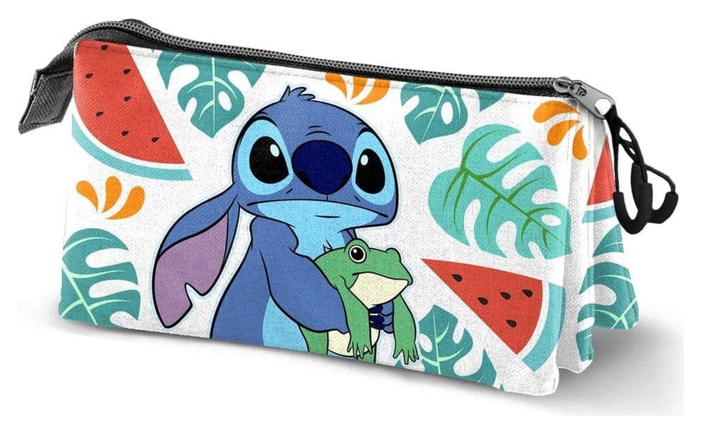Pisarniški material Lilo & Stitch Triple Pencil case Frog Multicolour 