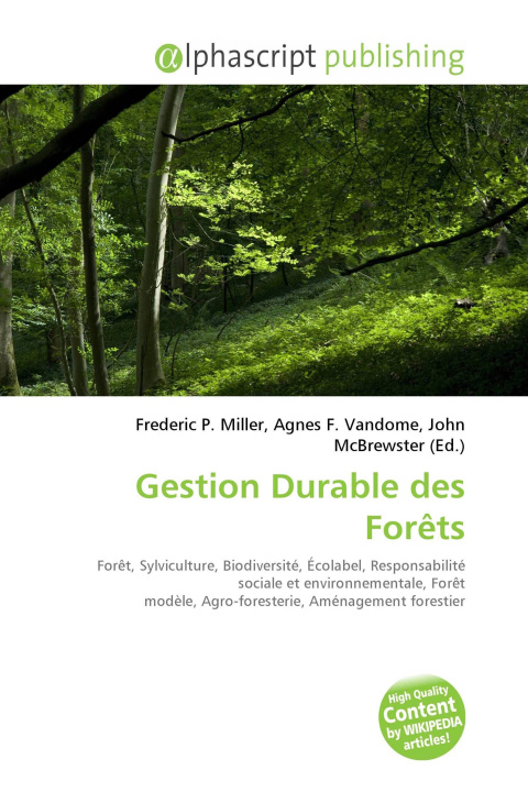 Kniha Gestion Durable des Forêts Agnes F. Vandome