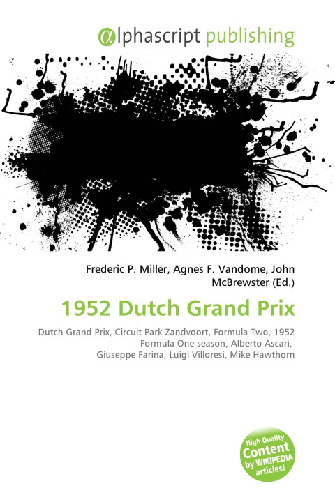 Kniha 1952 Dutch Grand Prix Agnes F. Vandome