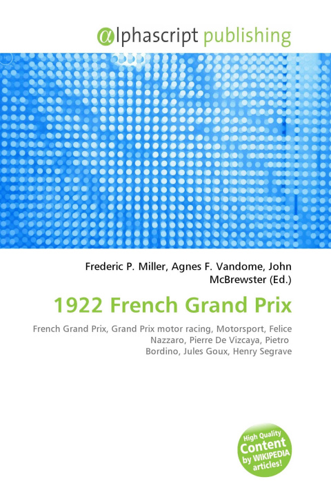 Kniha 1922 French Grand Prix Agnes F. Vandome
