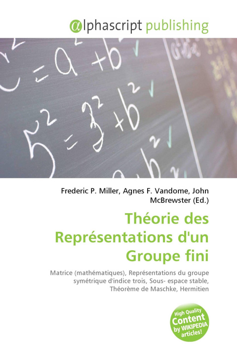Kniha Théorie des Représentations d'un Groupe fini Agnes F. Vandome