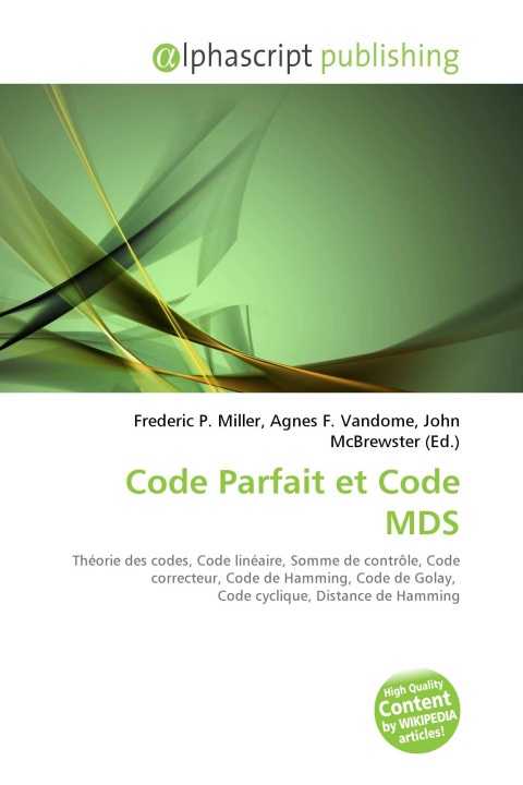 Knjiga Code Parfait et Code MDS Agnes F. Vandome