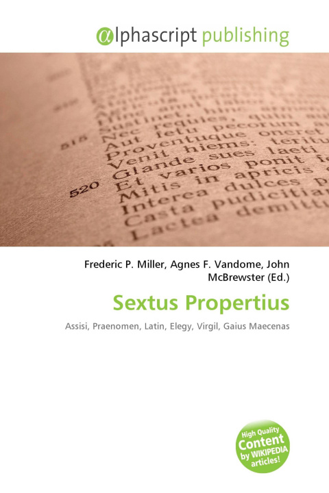 Kniha Sextus Propertius Agnes F. Vandome