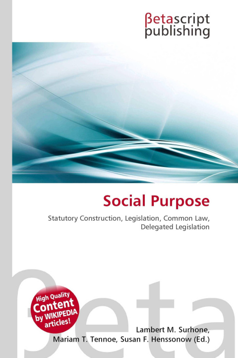 Kniha Social Purpose Miriam T. Timpledon