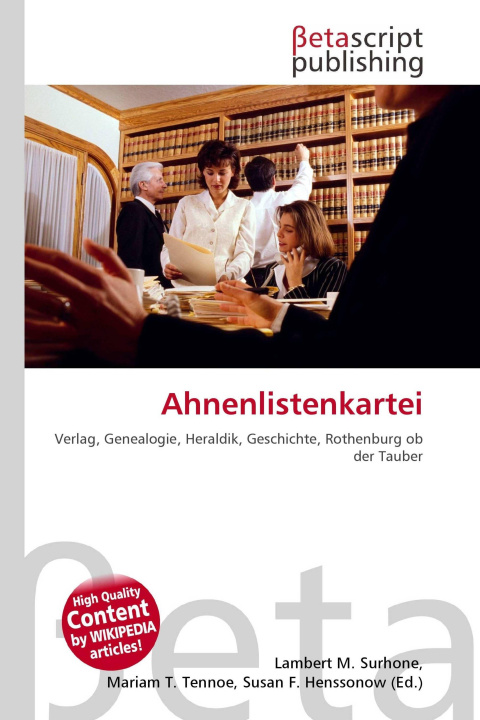 Kniha Ahnenlistenkartei Miriam T. Timpledon