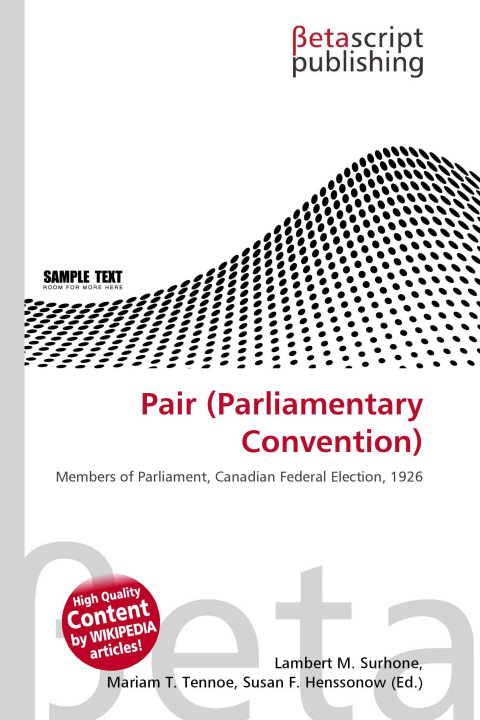 Kniha Pair (Parliamentary Convention) Miriam T. Timpledon