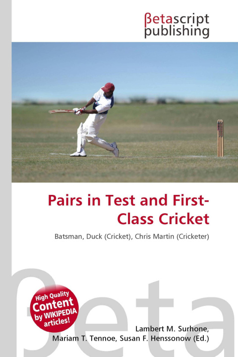 Kniha Pairs in Test and First-Class Cricket Miriam T. Timpledon