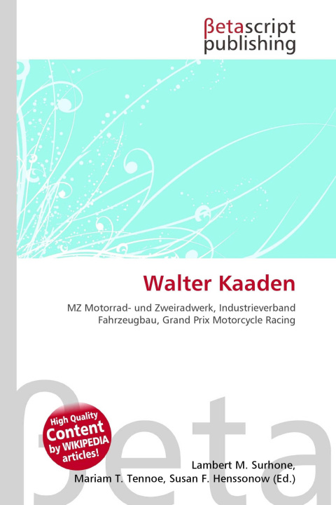 Kniha Walter Kaaden Miriam T. Timpledon