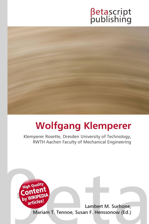 Kniha Wolfgang Klemperer Miriam T. Timpledon