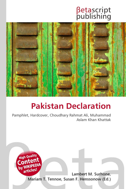 Kniha Pakistan Declaration Miriam T. Timpledon