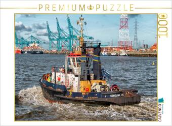 Hra/Hračka CALVENDO Puzzle Schlepper Hafen Antwerpen | 1000 Teile Lege-Größe 64x48cm Foto-Puzzle für glückliche Stunden Calvendo