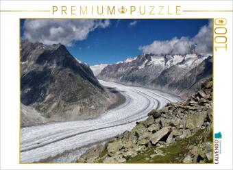 Hra/Hračka CALVENDO Puzzle Aletsch-Gletscher | 1000 Teile Lege-Größe 64x48cm Foto-Puzzle für glückliche Stunden Calvendo