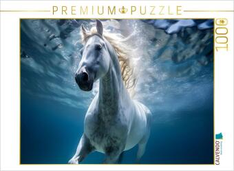 Hra/Hračka CALVENDO Puzzle Ein edles Pferd geht schwimmen | 1000 Teile Lege-Größe 64x48cm Foto-Puzzle für glückliche Stunden Calvendo