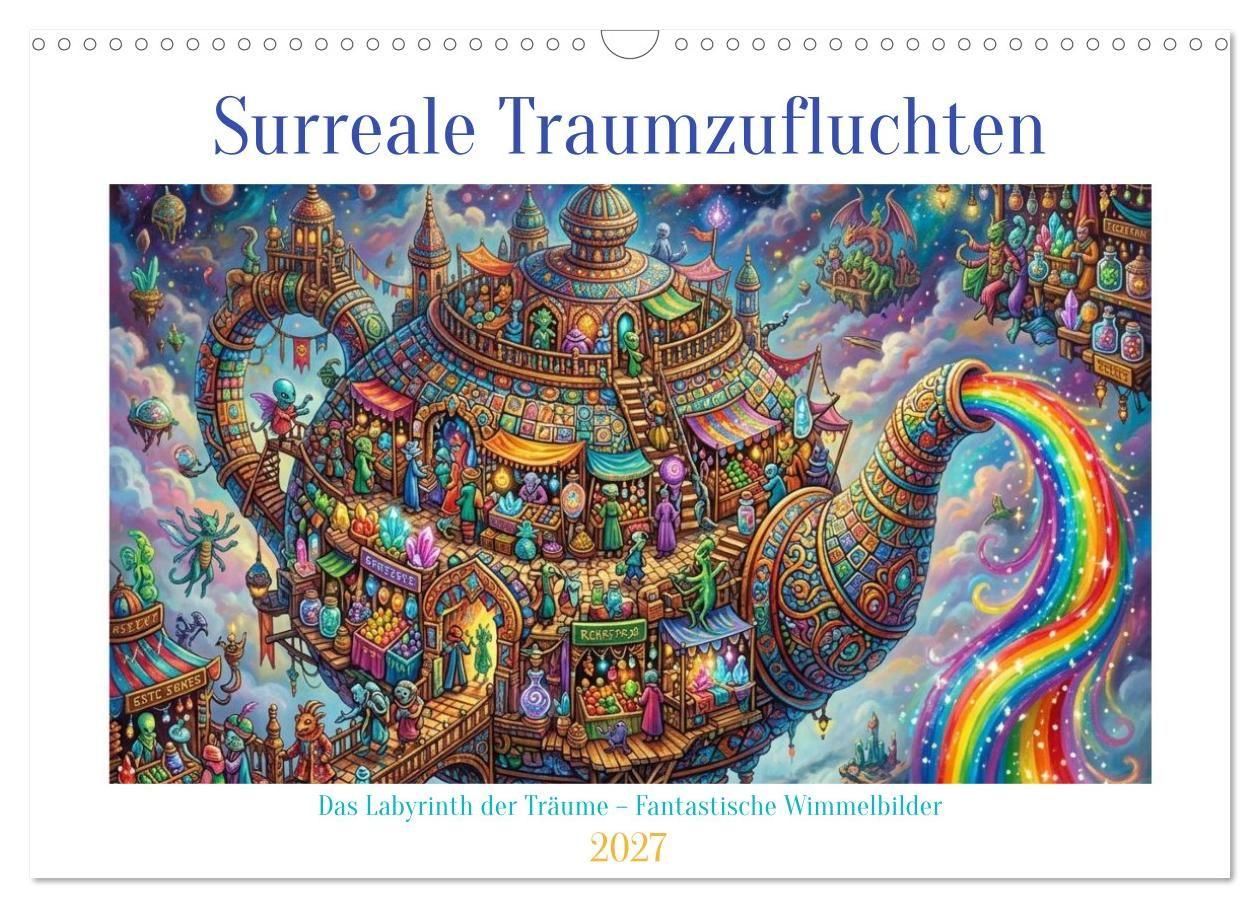 Kalendár/Diár Surreale Traumzufluchten (Wandkalender 2027 DIN A3 quer), CALVENDO Monatskalender CALVENDO