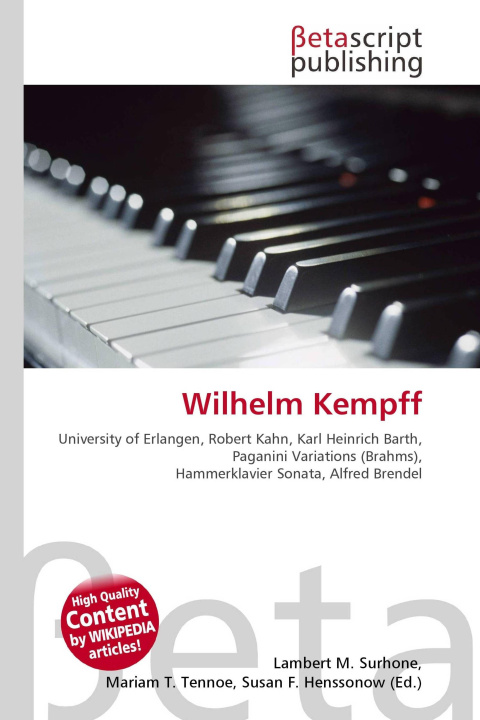Kniha Wilhelm Kempff Miriam T. Timpledon