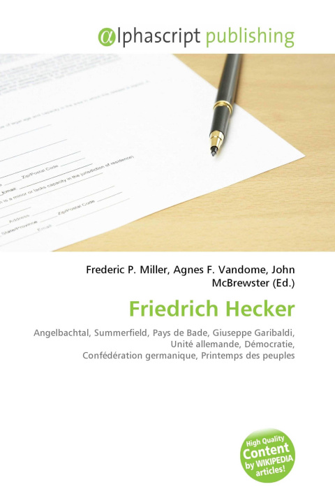 Kniha Friedrich Hecker Agnes F. Vandome