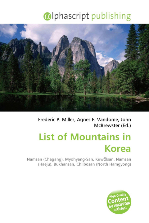 Kniha List of Mountains in Korea Agnes F. Vandome