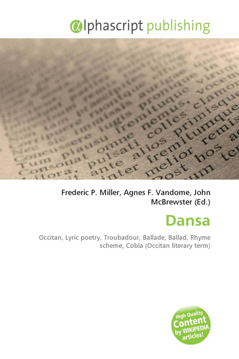Kniha Dansa Agnes F. Vandome