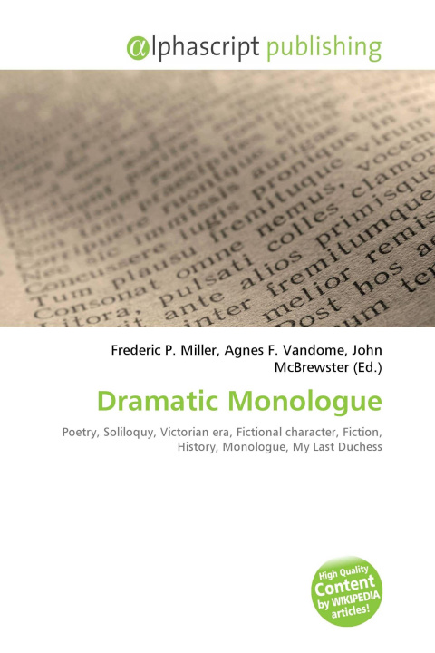 Kniha Dramatic Monologue Agnes F. Vandome