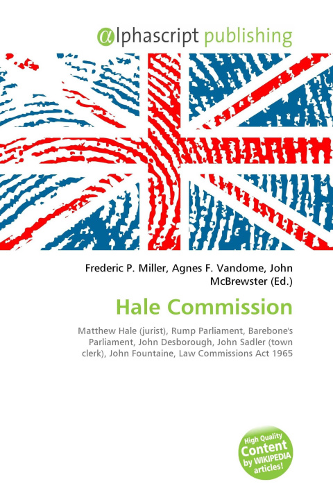 Kniha Hale Commission Agnes F. Vandome