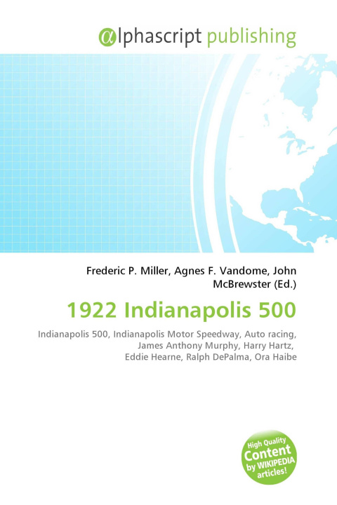 Kniha 1922 Indianapolis 500 Agnes F. Vandome