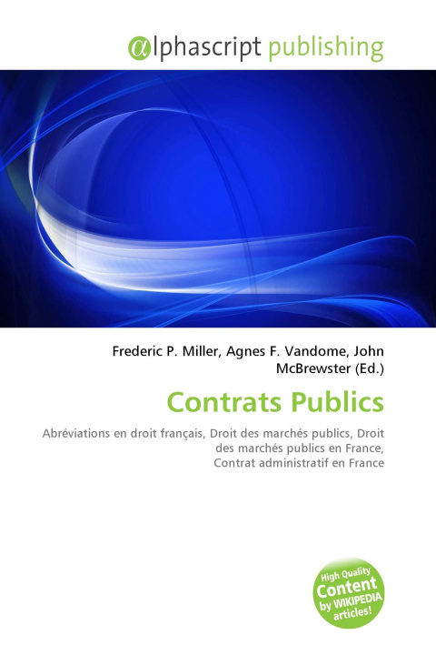 Knjiga Contrats Publics Agnes F. Vandome