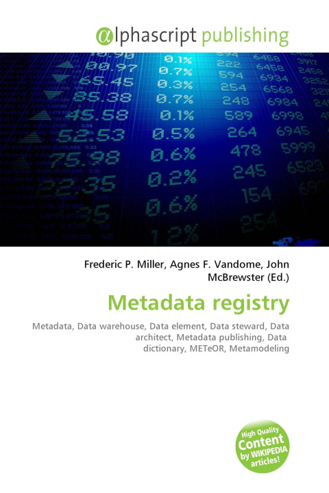 Kniha Metadata registry Agnes F. Vandome
