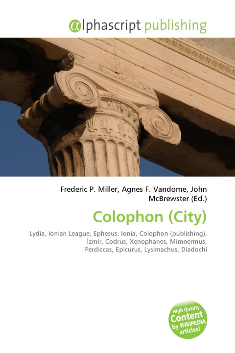 Kniha Colophon (City) Agnes F. Vandome