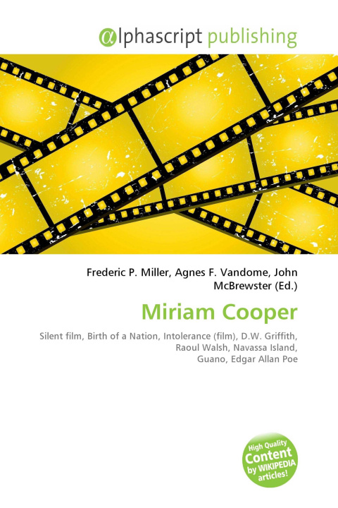 Kniha Miriam Cooper Agnes F. Vandome