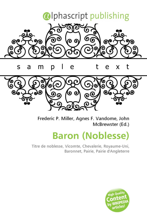 Kniha Baron (Noblesse) Agnes F. Vandome