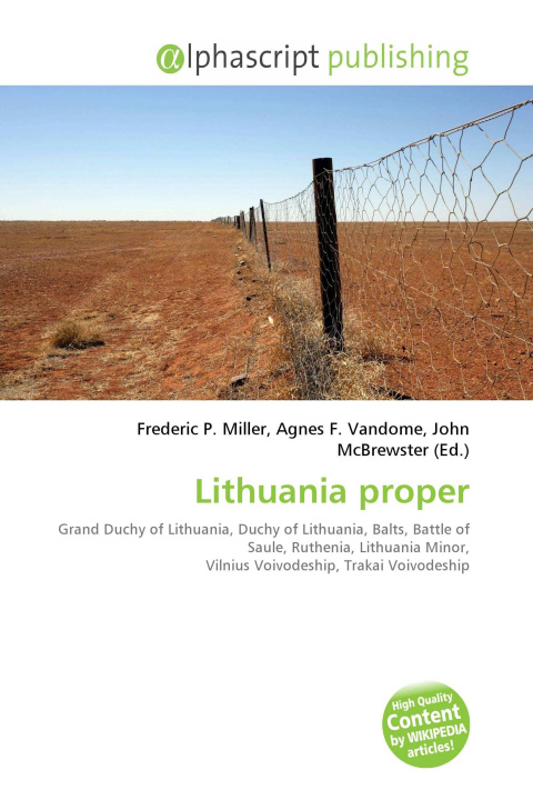 Kniha Lithuania proper Agnes F. Vandome