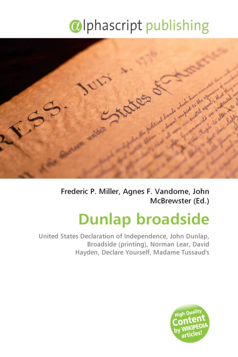 Kniha Dunlap broadside Agnes F. Vandome